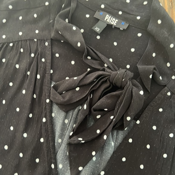 Paige Rayon Diana Dot Tie Blouse XS - Picture 2 of 10